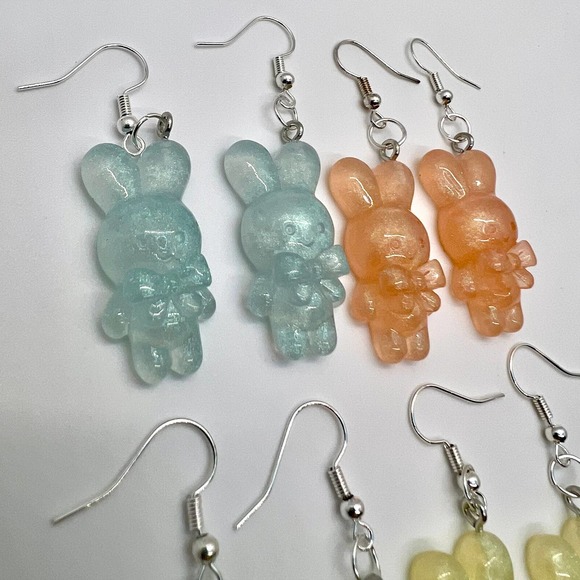 Bunny Earrings - Rabbit Earring - Easter Earring - Holiday Earring - Cottagecore - Picture 2 of 10